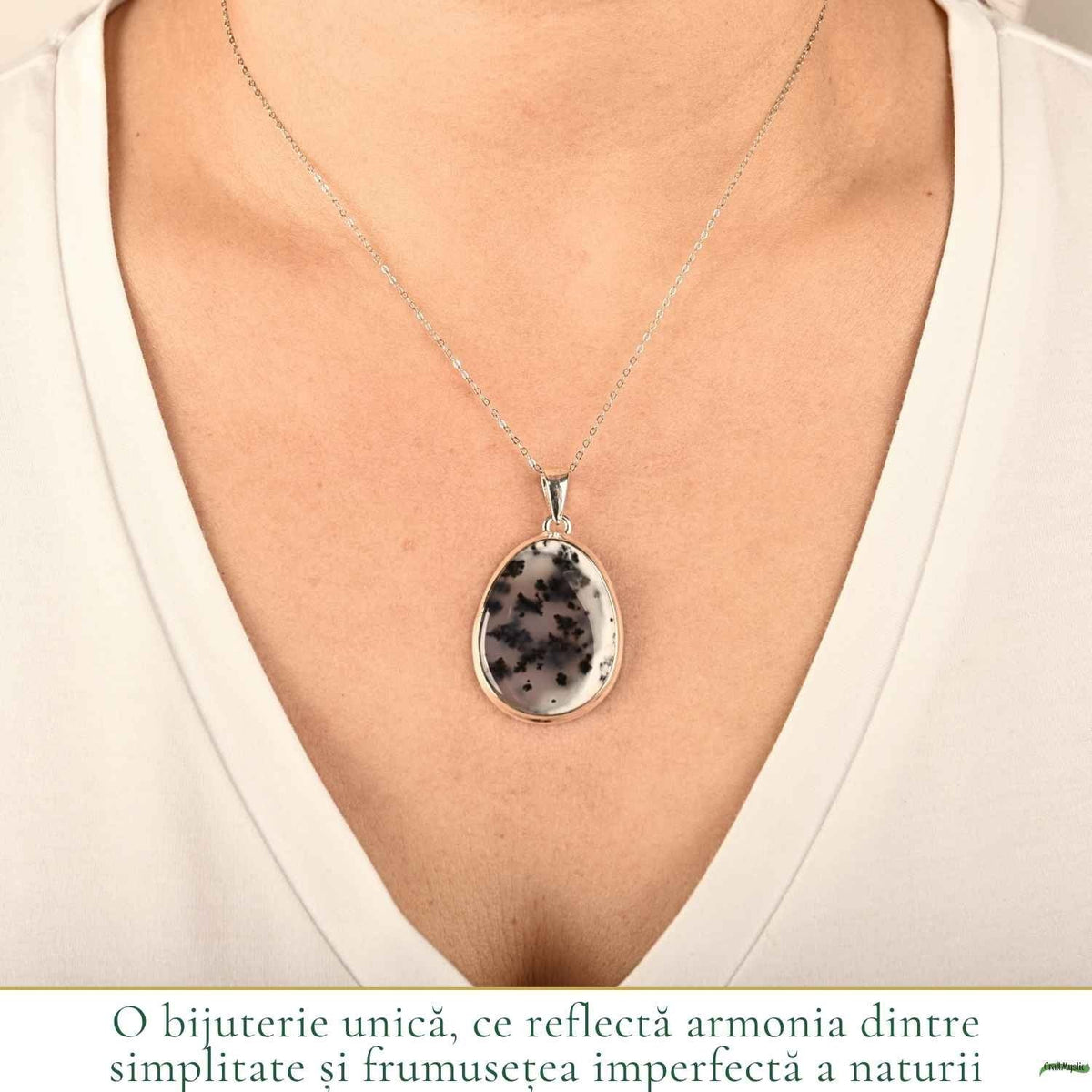 Colier cu Opal Dendritic, Argint 925 – CraftMystic