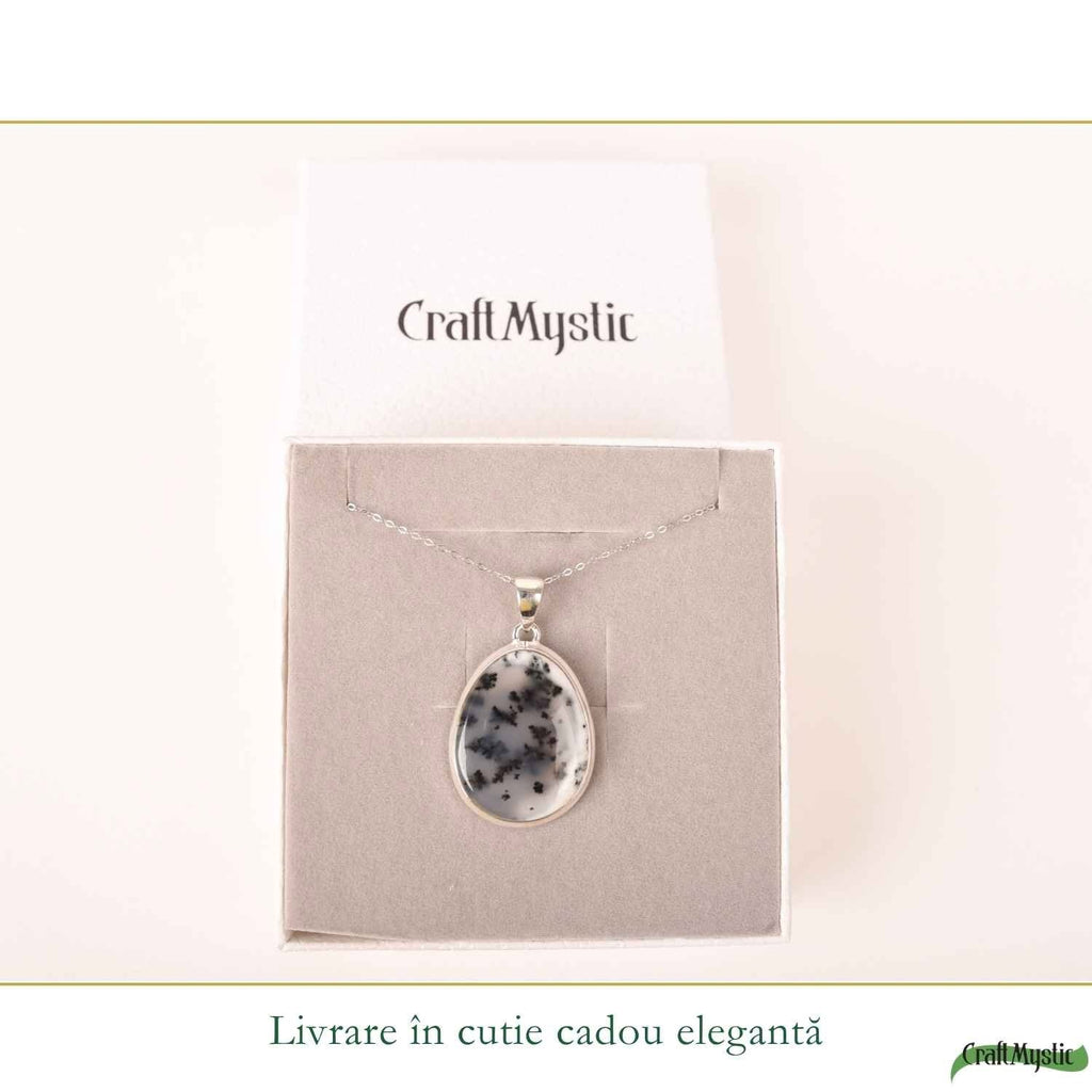 Colier cu Opal Dendritic, Argint 925 – CraftMystic