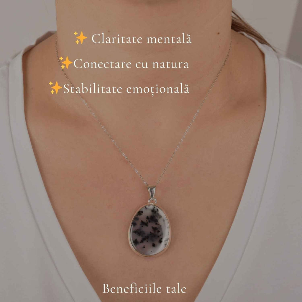 Colier cu Opal Dendritic, Argint 925 – CraftMystic