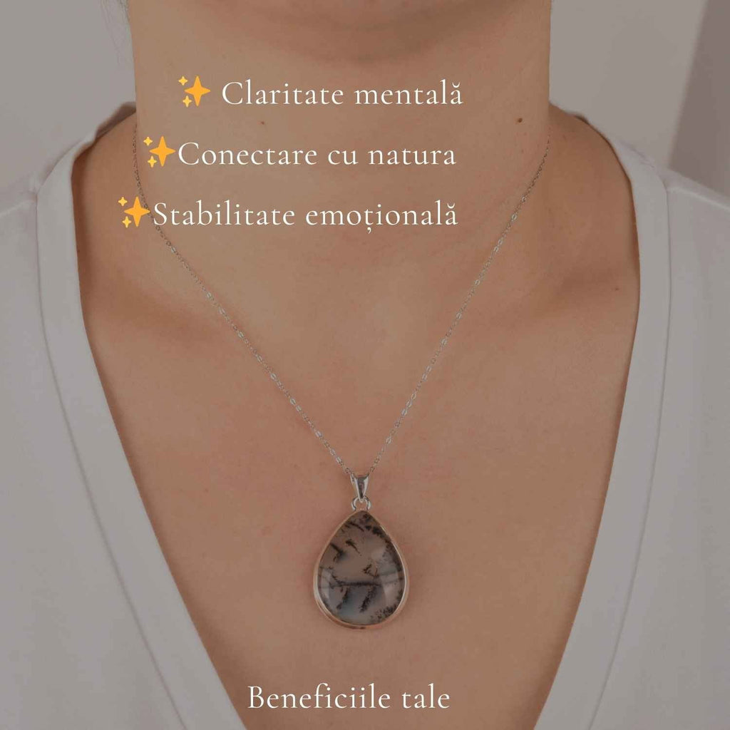 Colier cu Opal Dendritic, Argint 925 – CraftMystic