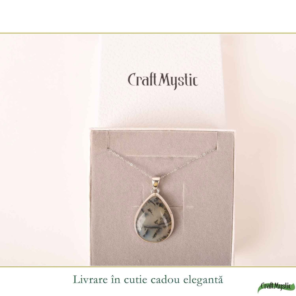 Colier cu Opal Dendritic, Argint 925 – CraftMystic