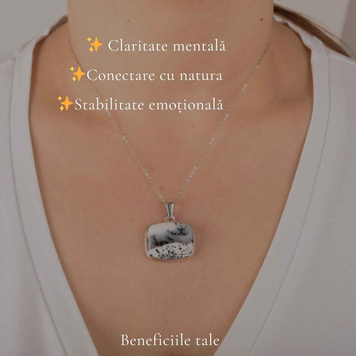 Colier cu Opal Dendritic, Argint 925 – CraftMystic