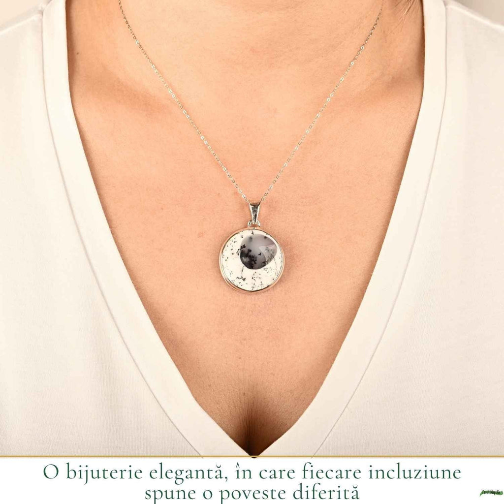 Colier cu Opal Dendritic, Argint 925 – CraftMystic