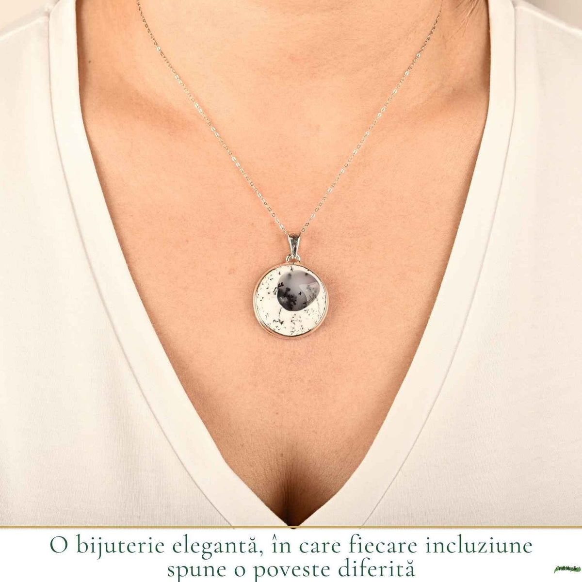 Colier cu Opal Dendritic, Argint 925 – CraftMystic