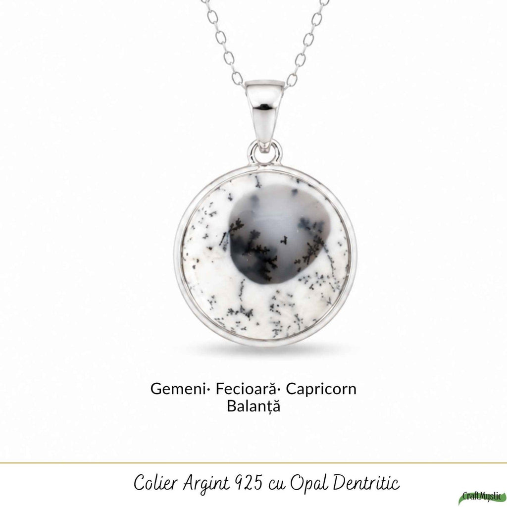 Colier cu Opal Dendritic, Argint 925 – CraftMystic