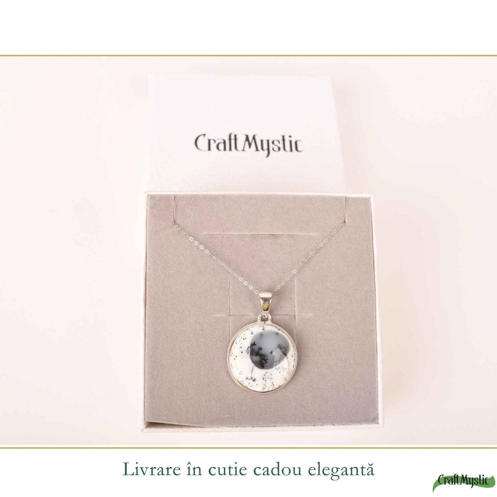 Colier cu Opal Dendritic, Argint 925 – CraftMystic