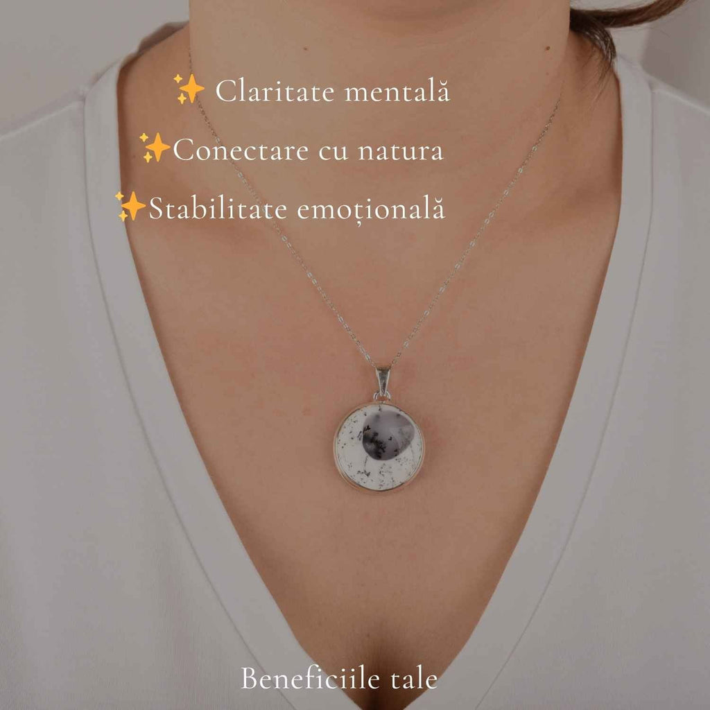 Colier cu Opal Dendritic, Argint 925 – CraftMystic
