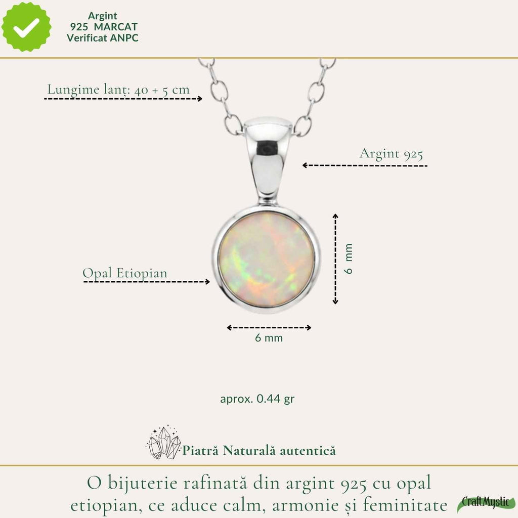 Colier cu Opal, Argint 925 – CraftMystic