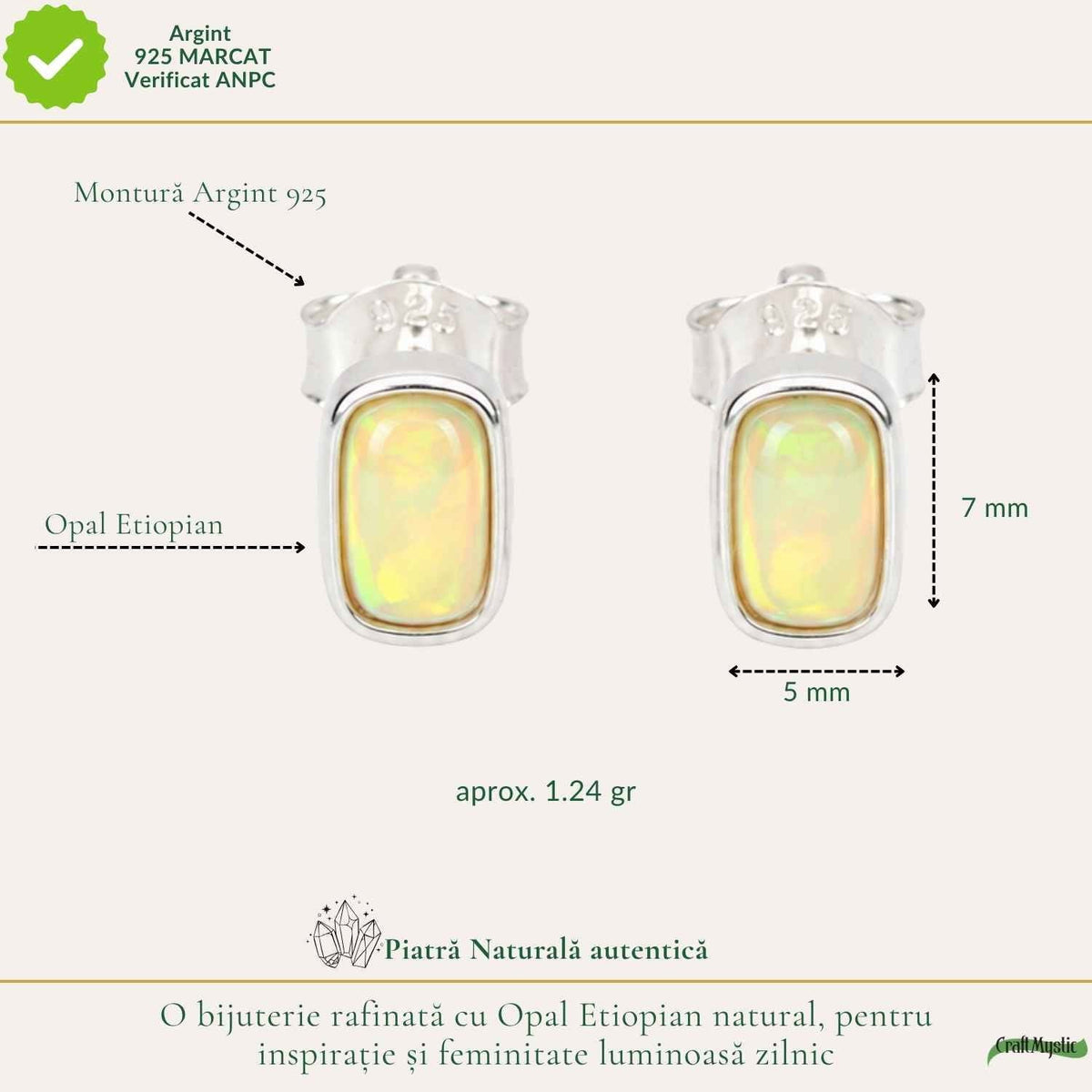 Cercei cu Opal, Argint 925 – CraftMystic