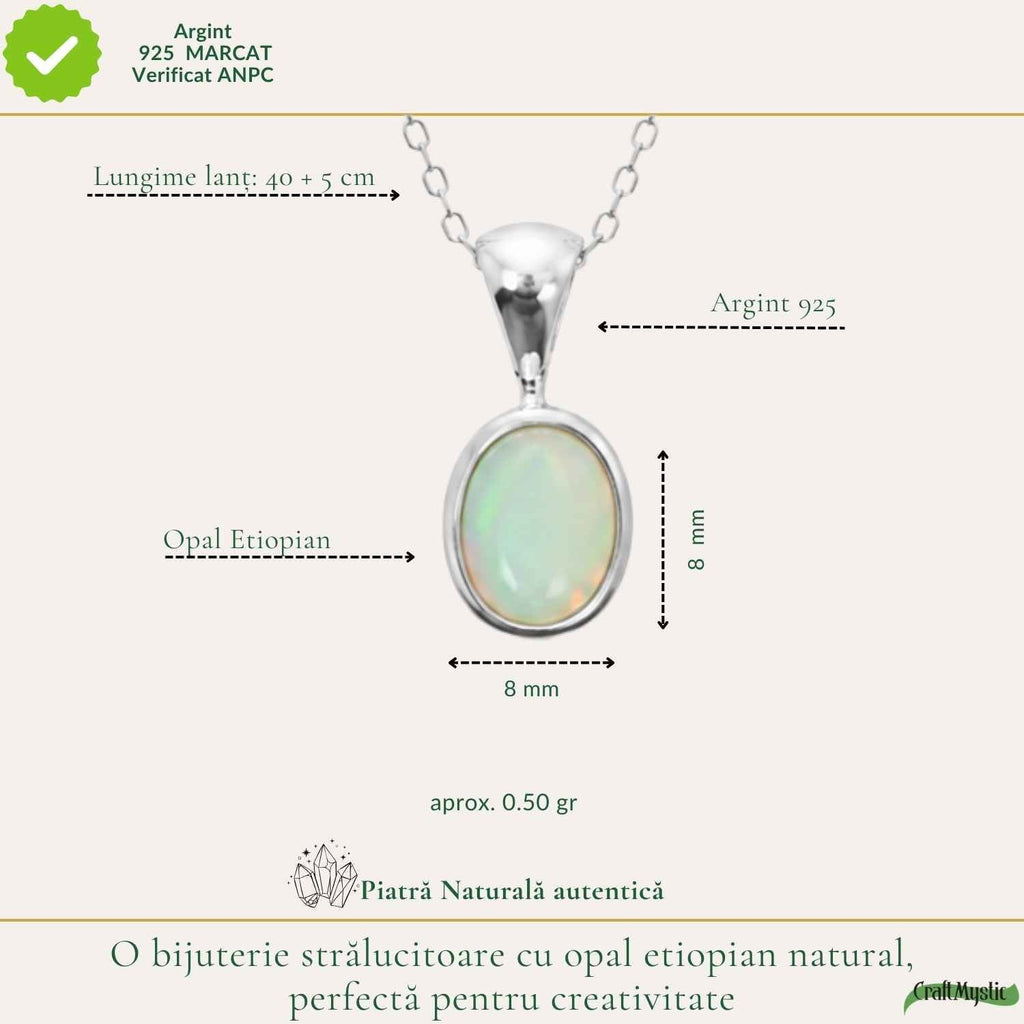 Colier cu Opal, Argint 925 – CraftMystic