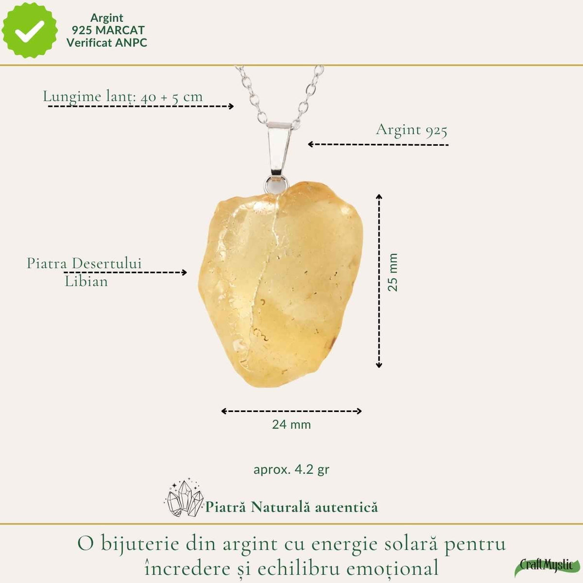 Colier cu Piatra Desertului, Argint 925 – CraftMystic