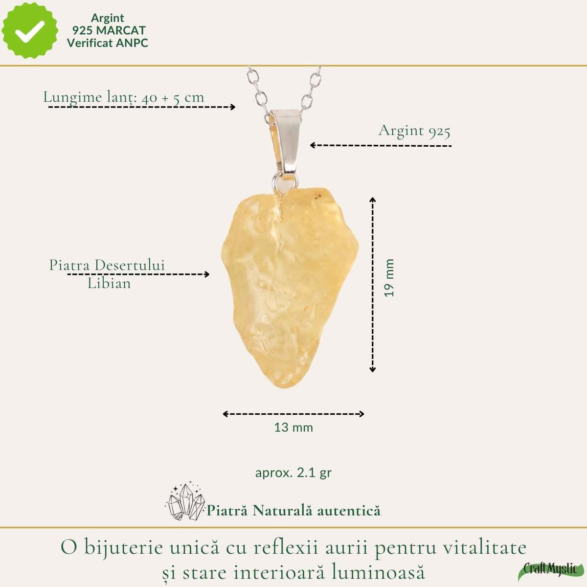 Colier cu Piatra Desertului, Argint 925 – CraftMystic