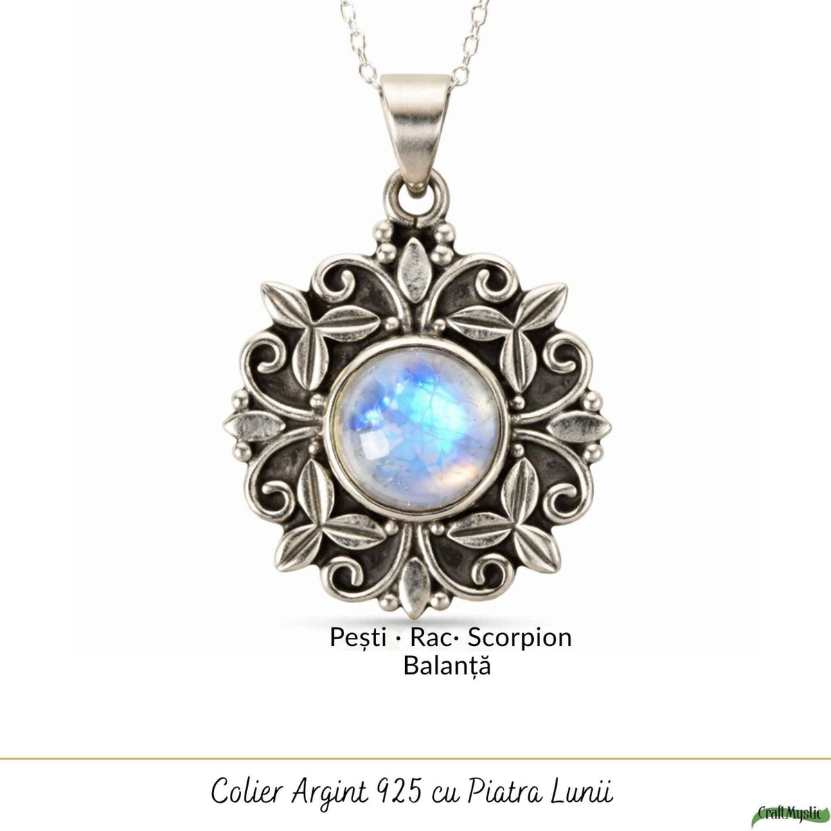 Colier cu Piatra Lunii, Argint 925 – CraftMystic