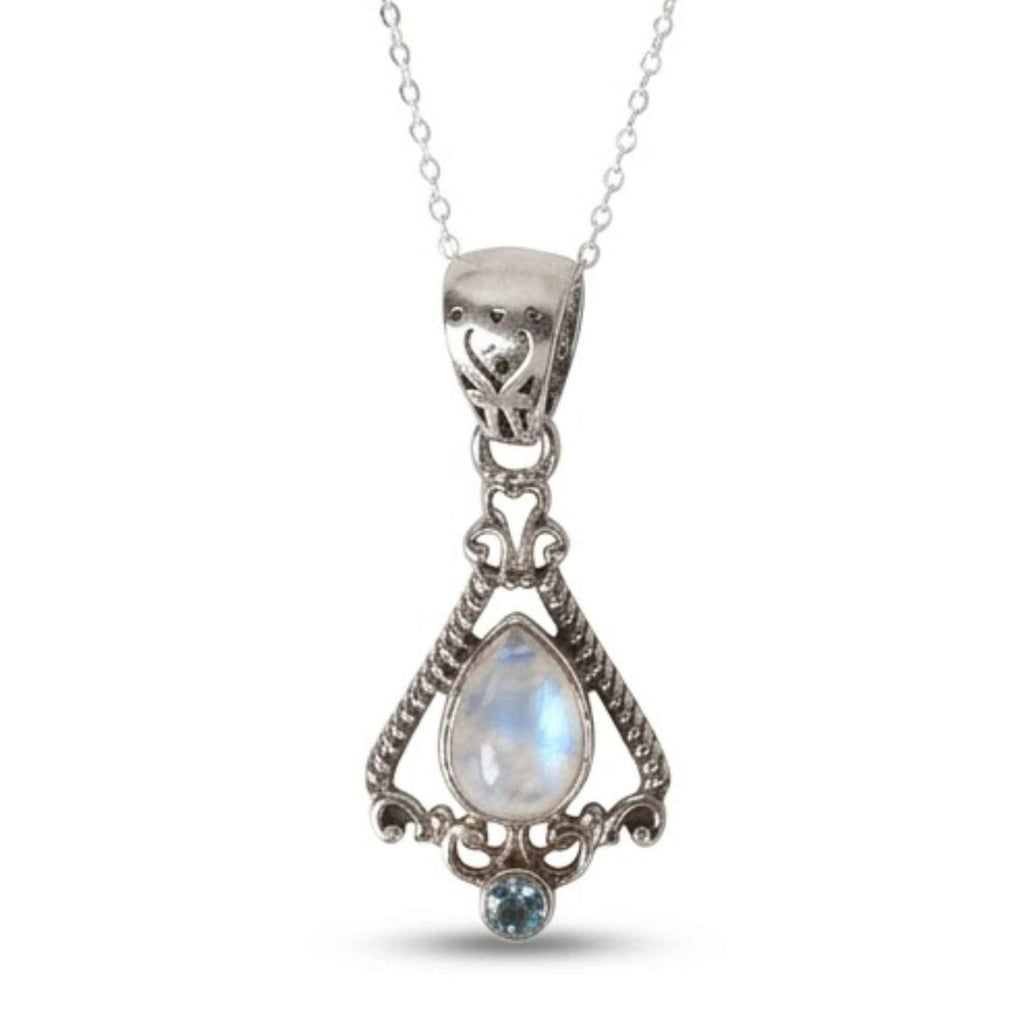 Colier cu Piatra Lunii și Topaz, Argint 925 – CraftMystic