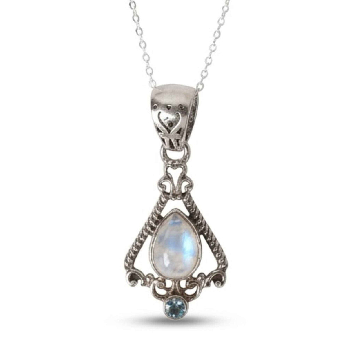 Colier cu Piatra Lunii și Topaz, Argint 925 – CraftMystic