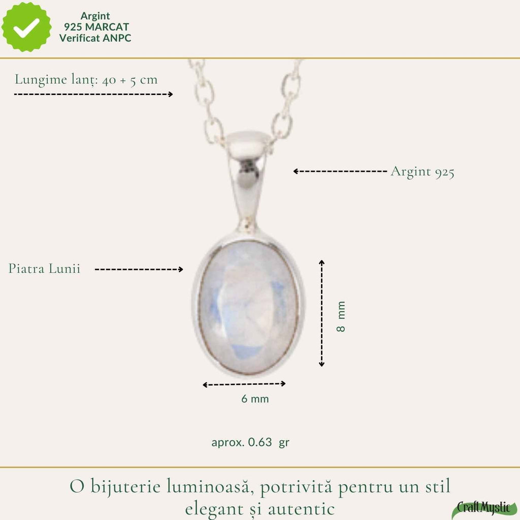 Colier cu Piatra Lunii, Argint 925 – CraftMystic