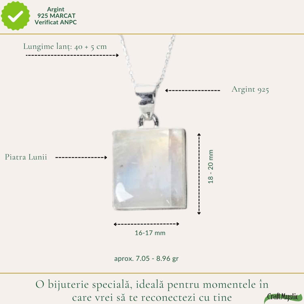 Colier cu Piatra Lunii, Argint 925 – CraftMystic