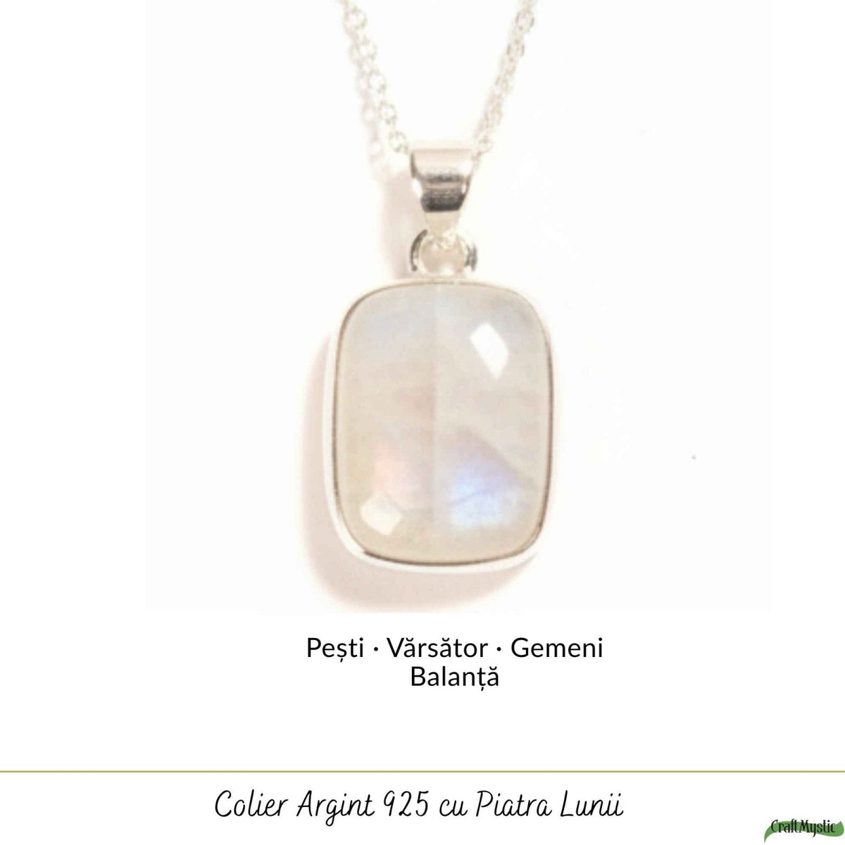 Colier cu Piatra Lunii, Argint 925 – CraftMystic