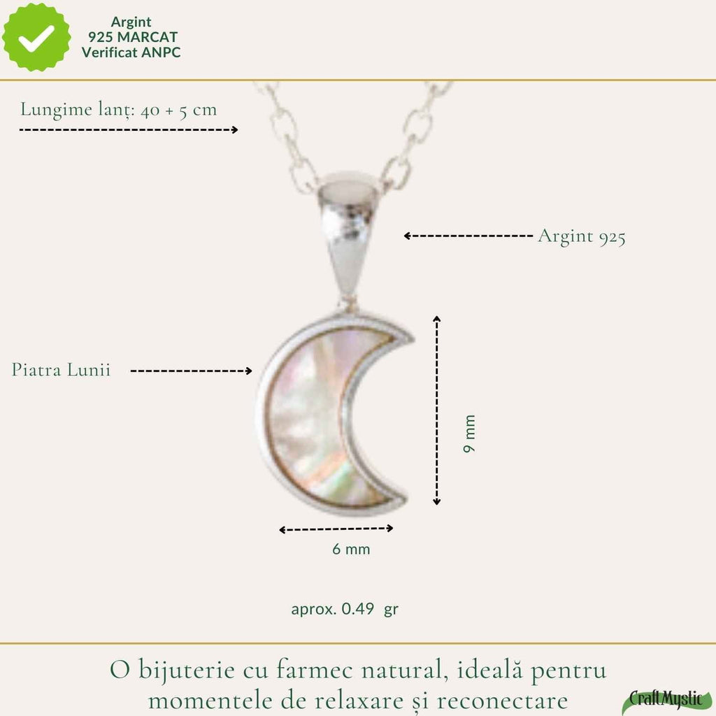 Colier cu Piatra Lunii, Argint 925 – CraftMystic