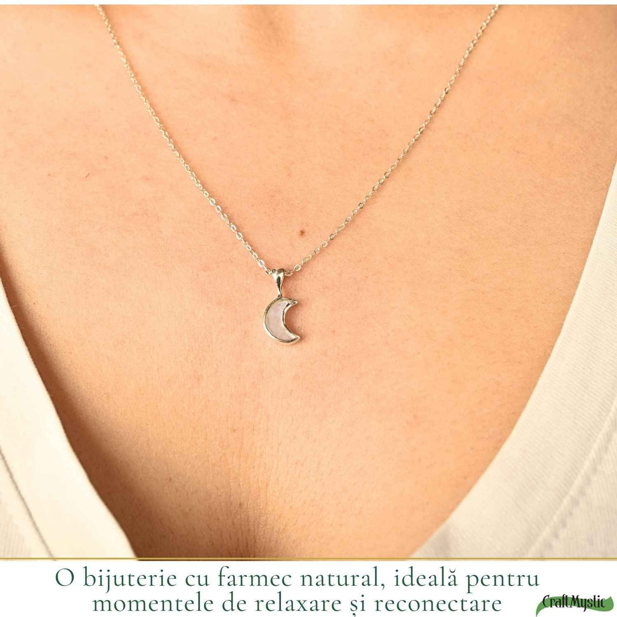Colier cu Piatra Lunii, Argint 925 – CraftMystic
