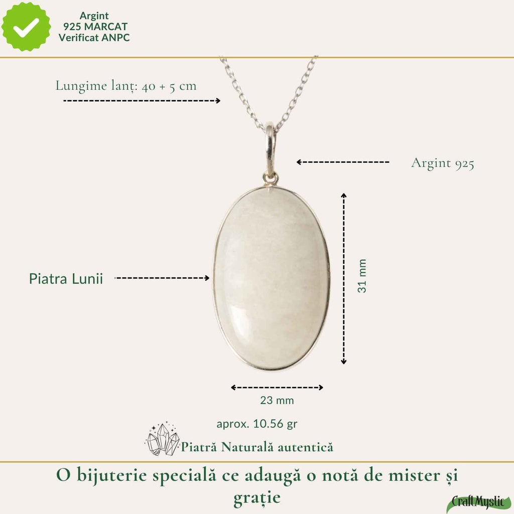 Colier cu Piatra Lunii, Argint 925 – CraftMystic