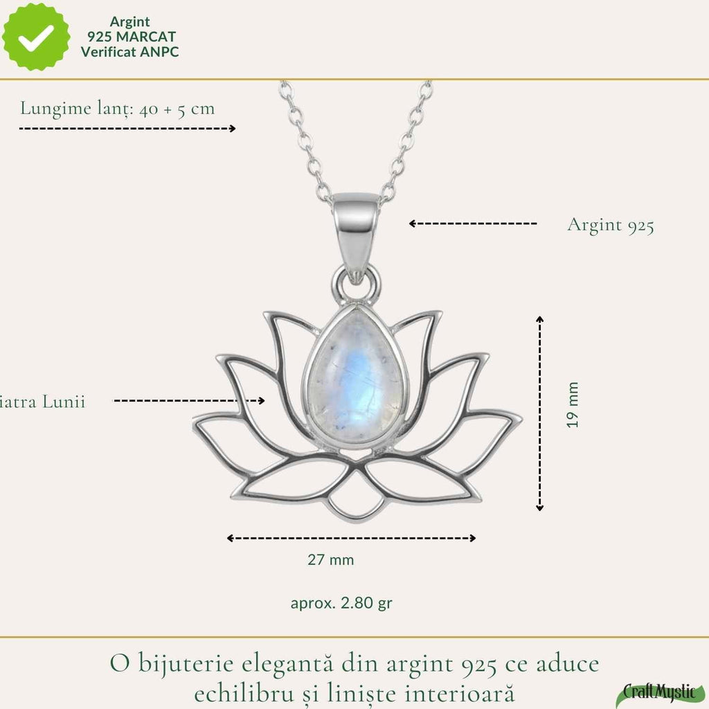 Colier cu Piatra Lunii, Argint 925 – CraftMystic
