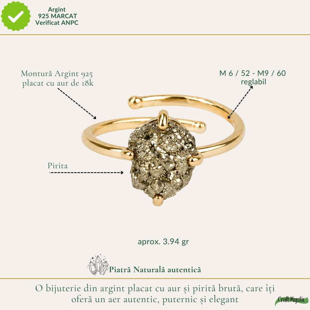 Inel cu Pirită, Argint 925 – CraftMystic