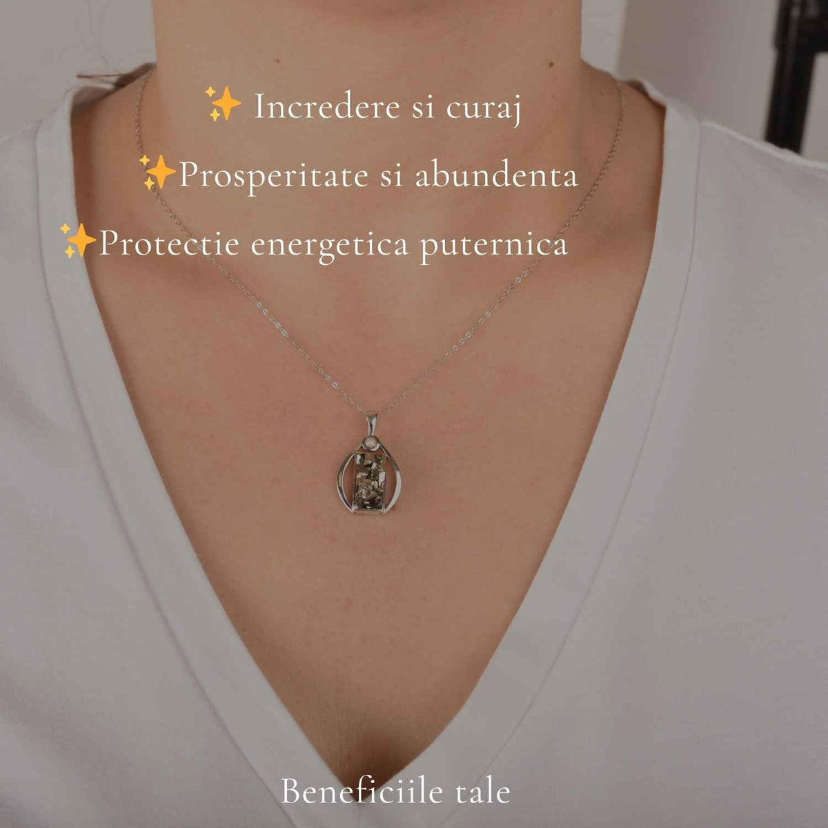 Colier cu Pirită, Argint 925 – CraftMystic