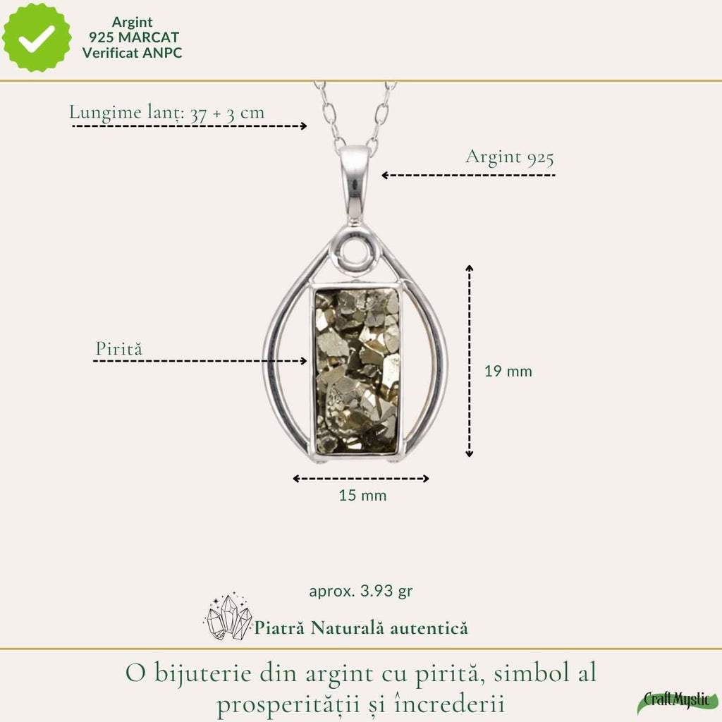 Colier cu Pirită, Argint 925 – CraftMystic