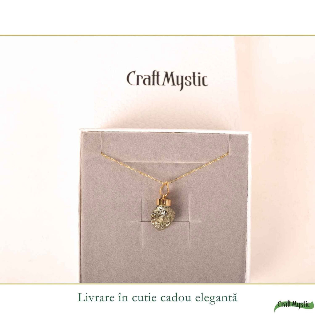 Colier cu Pirită, Argint 925 placat aur 18k – CraftMystic