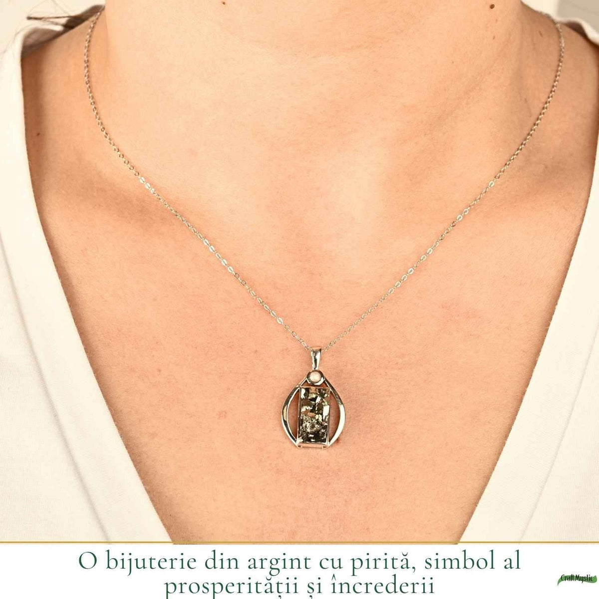 Colier cu Pirită, Argint 925 – CraftMystic