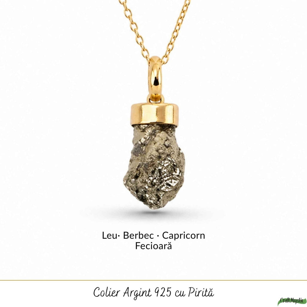 Colier cu Pirită, Argint 925 placat aur 18k – CraftMystic