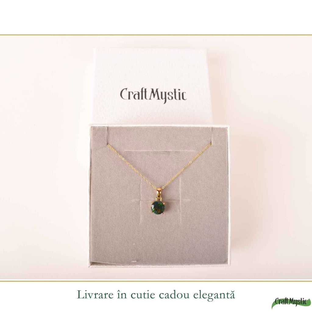 Colier cu Opal, Argint 925 placat aur 18k – CraftMystic