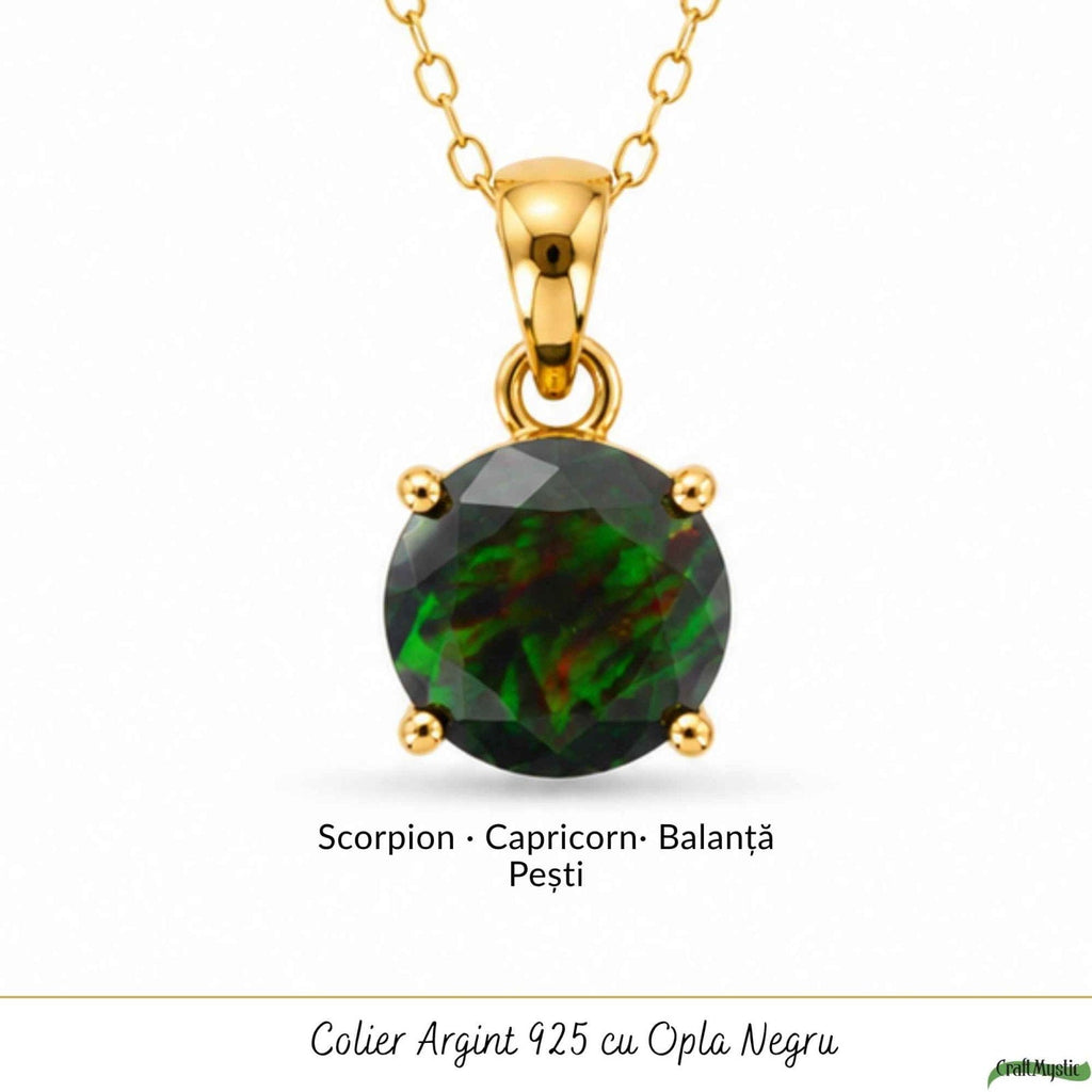 Colier cu Opal, Argint 925 placat aur 18k – CraftMystic