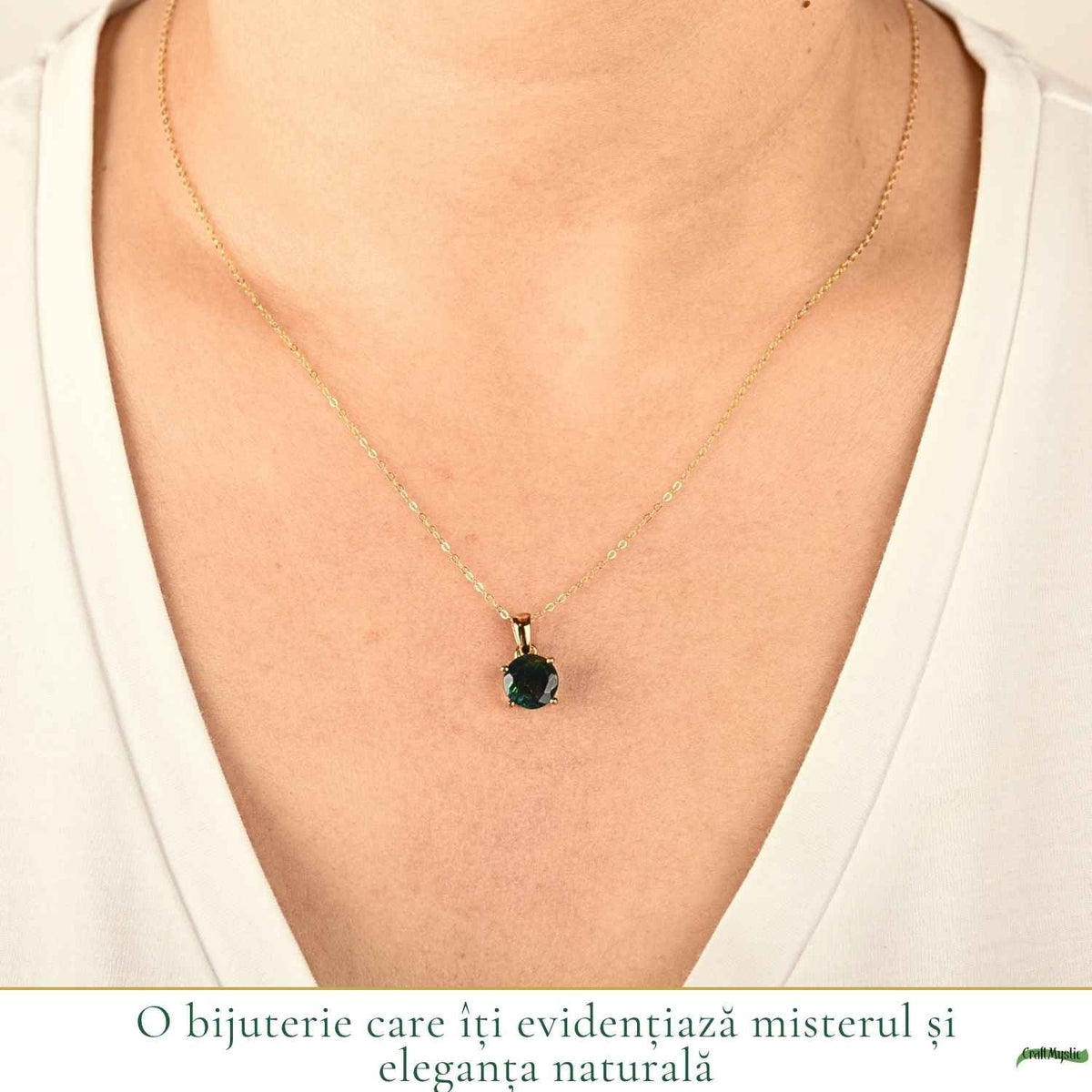 Colier cu Opal, Argint 925 placat aur 18k – CraftMystic