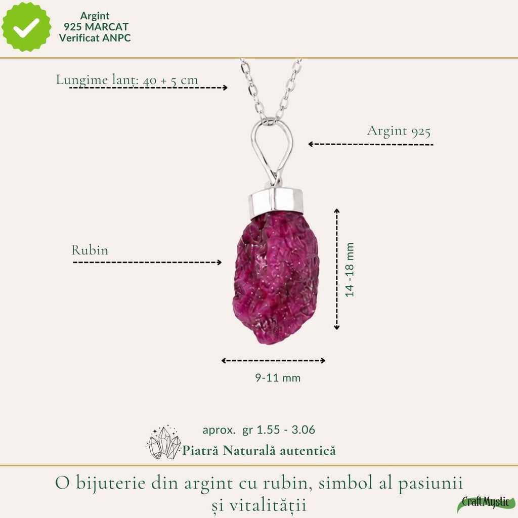 Colier cu Rubin, Argint 925 – CraftMystic