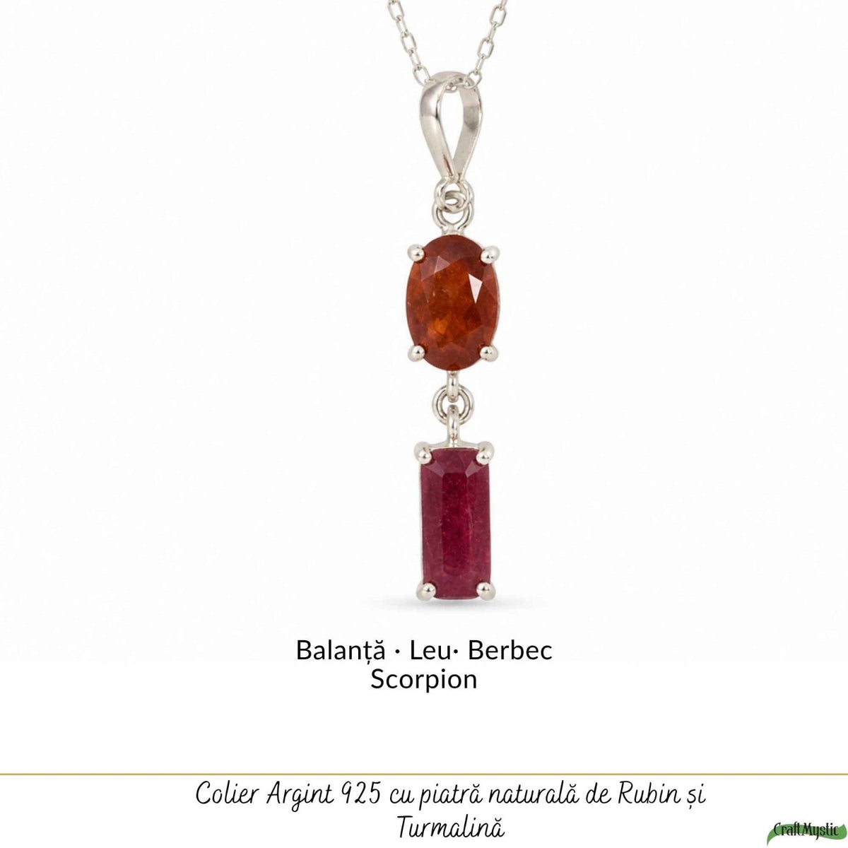 Colier cu Rubin și Turmalină – CraftMystic