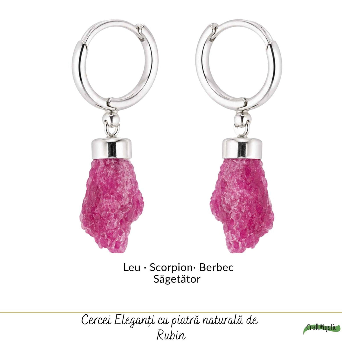 Cercei cu Rubin, Argint 925 – CraftMystic