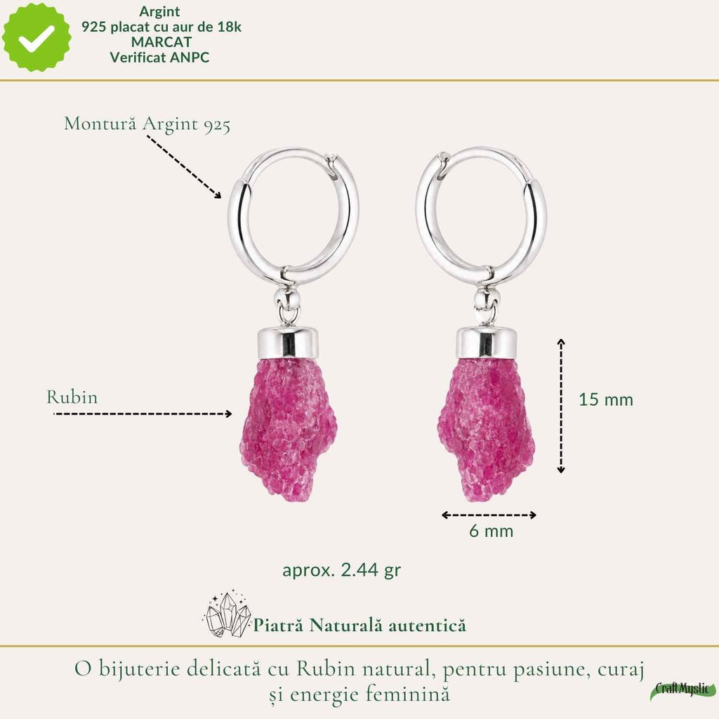Cercei cu Rubin, Argint 925 – CraftMystic