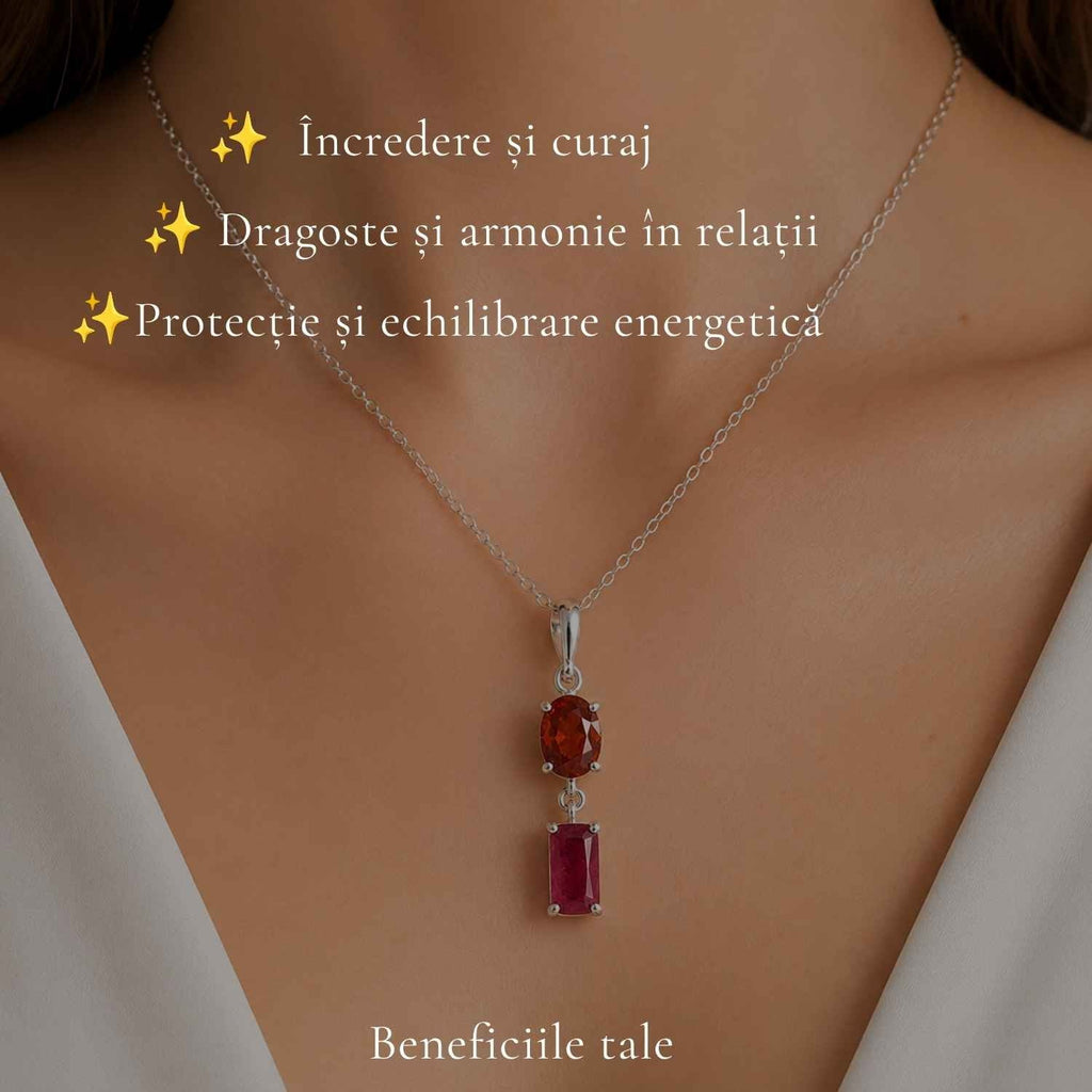Colier cu Rubin și Turmalină – CraftMystic
