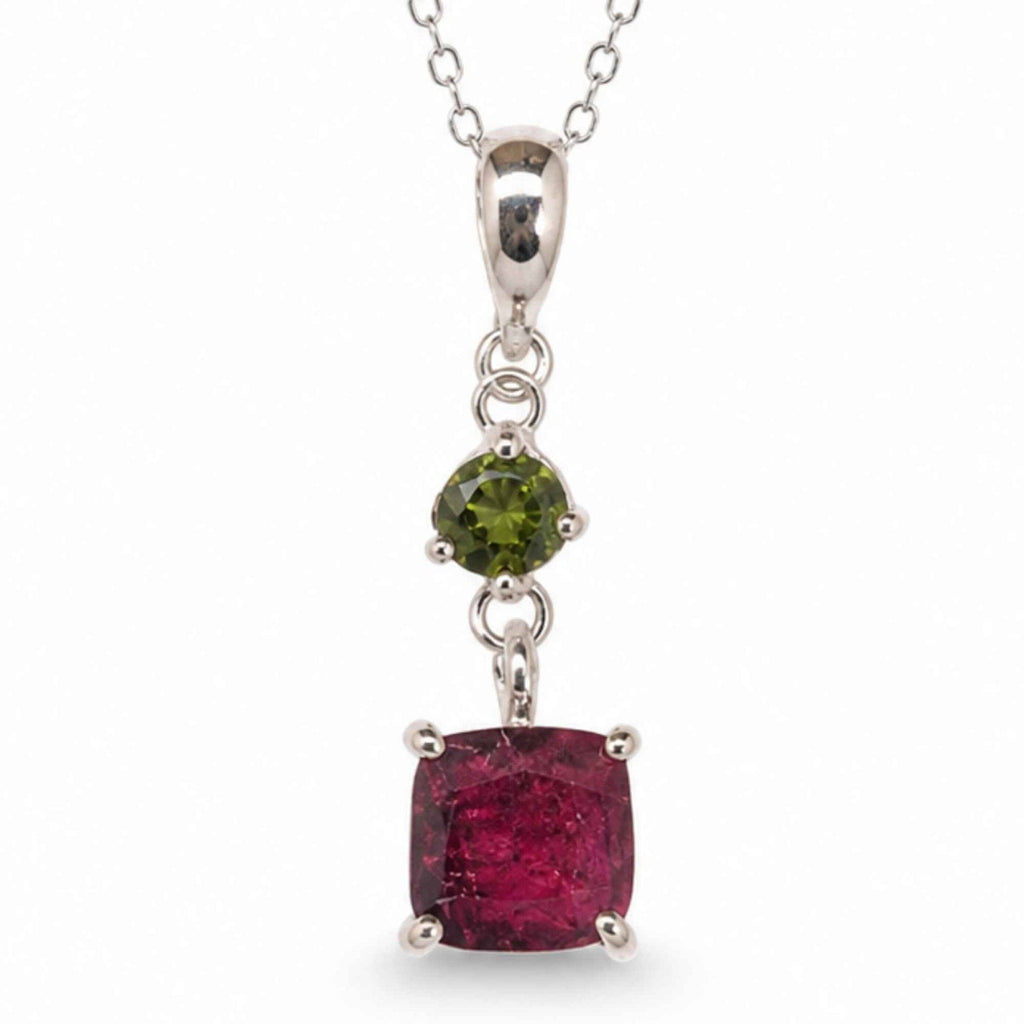 Colier cu Rubin și Turmalină Verde – CraftMystic