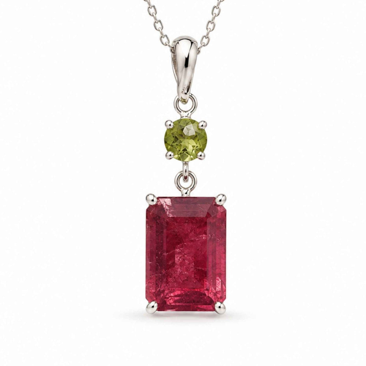 Colier cu Rubin și Turmalină Verde – CraftMystic