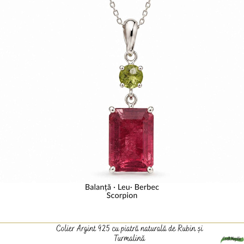 Colier cu Rubin și Turmalină Verde – CraftMystic