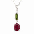 Colier cu Rubin și Turmalină Verde – CraftMystic