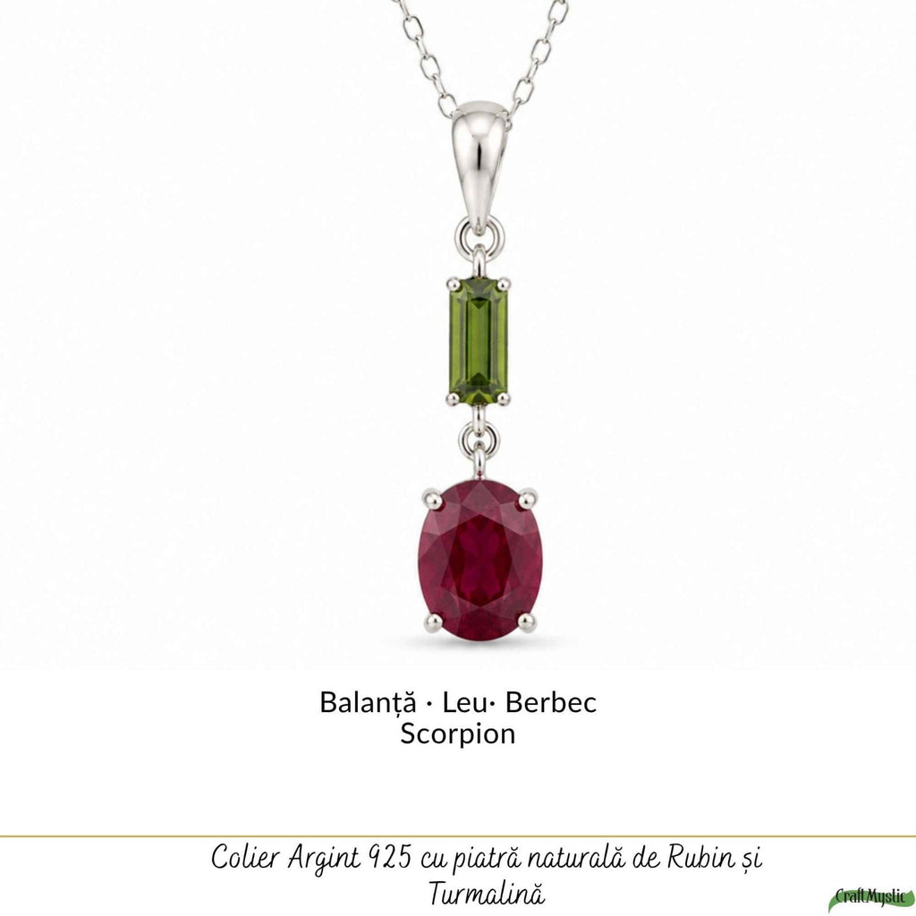 Colier cu Rubin și Turmalină Verde – CraftMystic