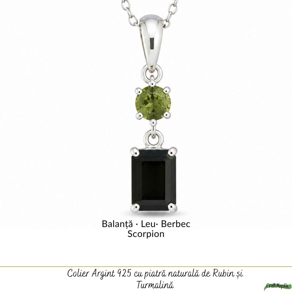 Colier cu Rubin și Turmalină Verde – CraftMystic