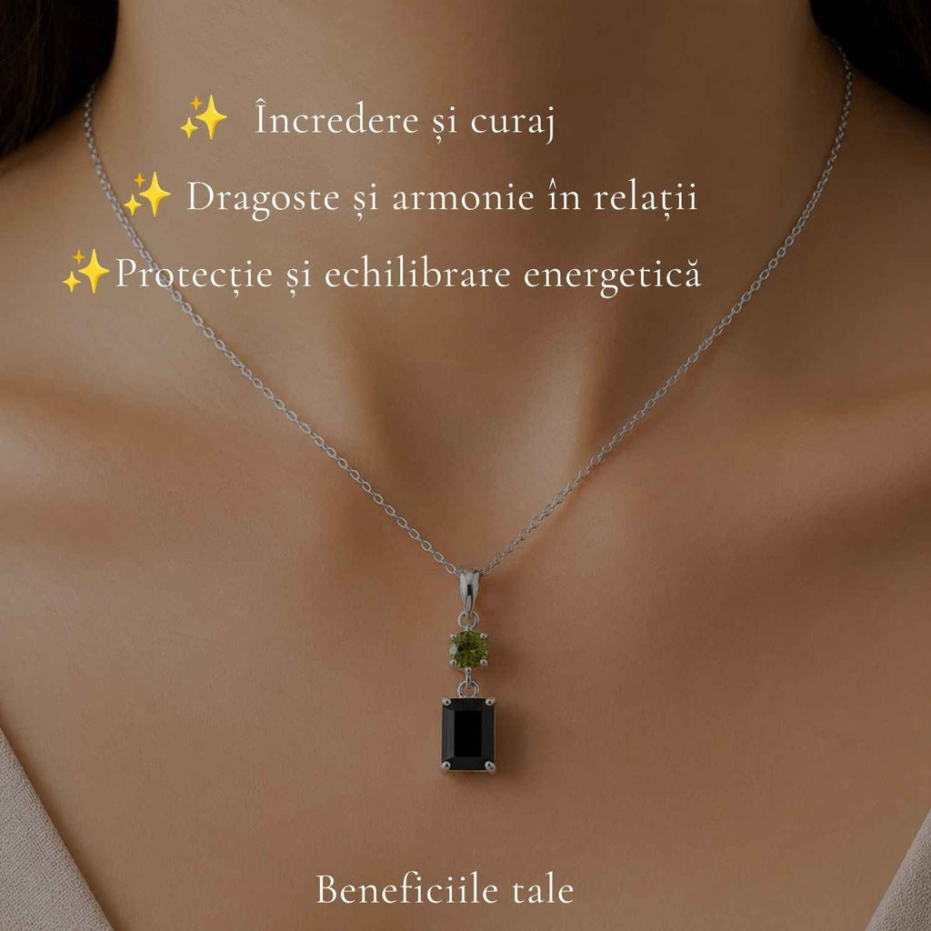 Colier cu Rubin și Turmalină Verde – CraftMystic