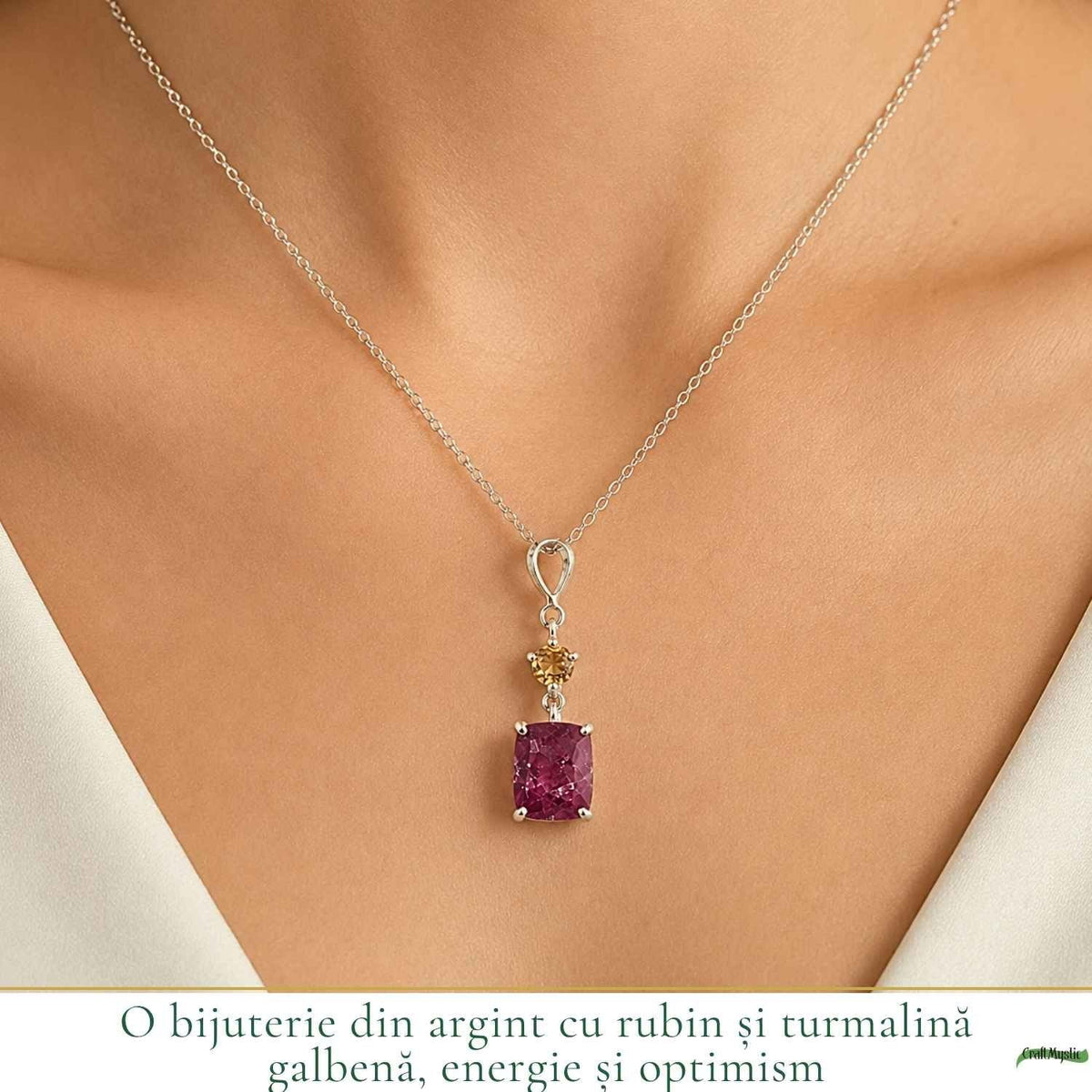 Colier cu Rubin și Turmalină – CraftMystic