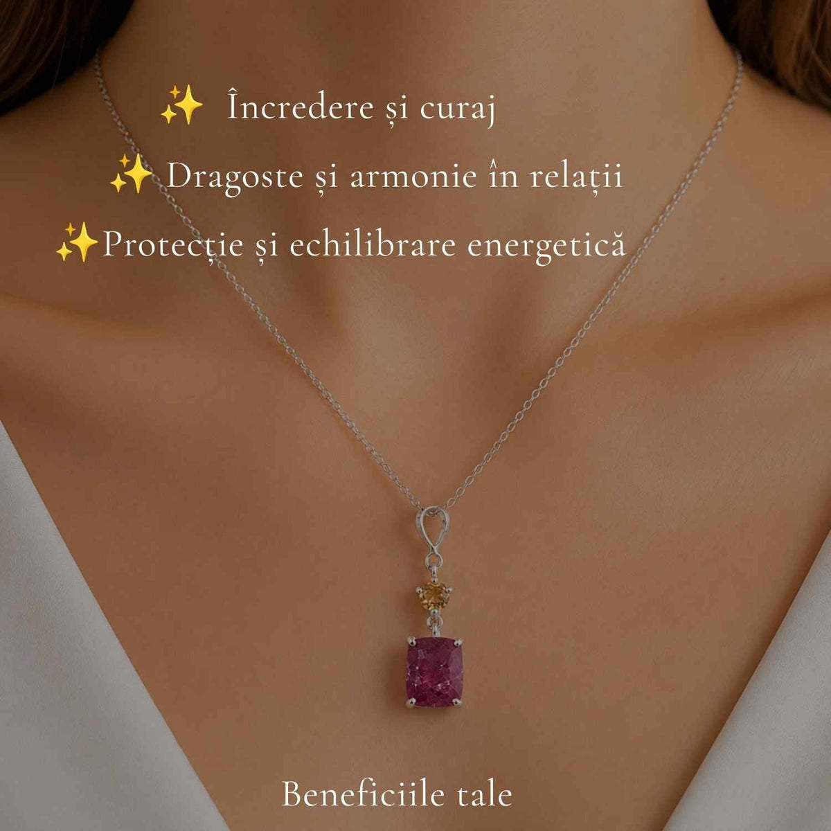 Colier cu Rubin și Turmalină – CraftMystic