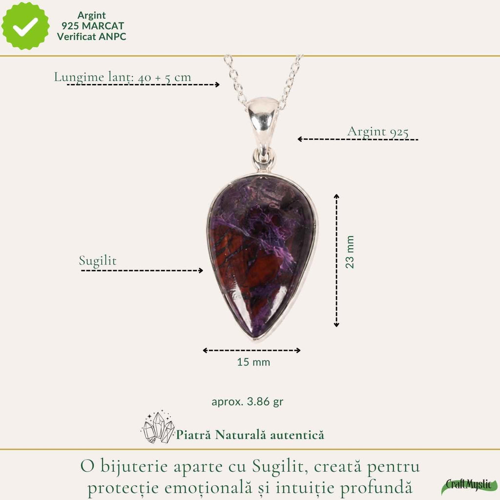 Colier cu Sugilit, Argint 925 – CraftMystic
